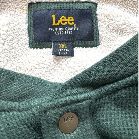 Lee Thermal Waffle Knit Sherpa Lined Henley Sweater 2XL Outdoor Chore Shacket - Picture 5 of 16